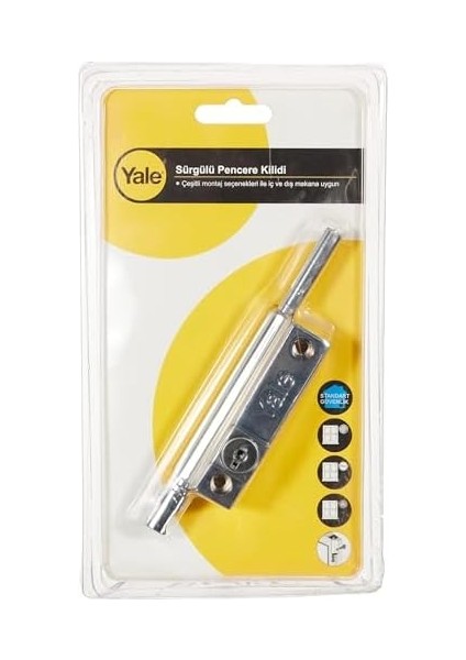 P124C Sürgülü Pencere Kilidi, Krom
