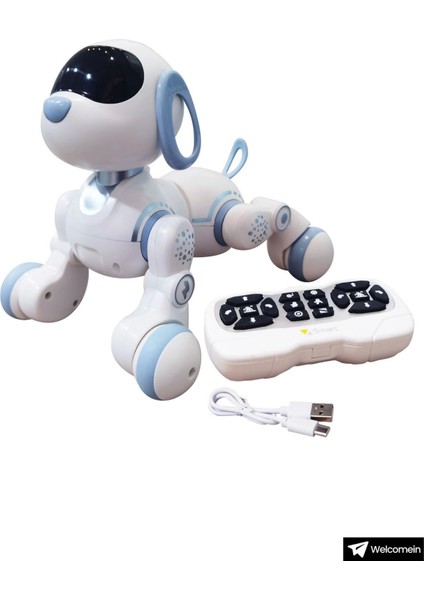 Oyuncak 30 Fonksiyon Uzaktan Kumandalı Şarjlı Sesli Işıklı Dokunma Algılama Programlama Robot Köpek