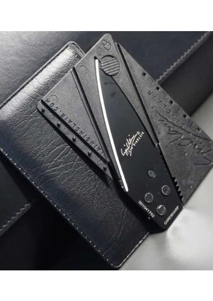 Kredi Kartı Şeklinde Bıçak,cardsharp,deri Kartlık Hediyeli