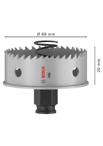 1 x Pro Sheet Metal Power Change Plus Delik Testeresi (Paslanmaz Çelik Saclar, Çelik Saclar, Ø 68 Mm, Profesyonel Aksesuar Matkap/tornavida Için)