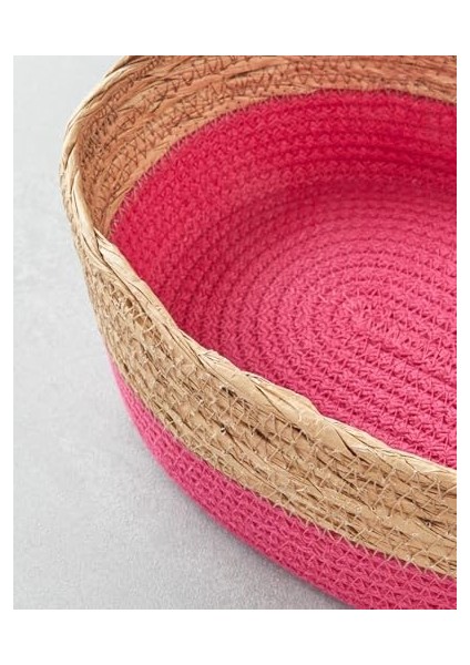 Home Colorful Lines Kağıt Ip Sepet Pembe