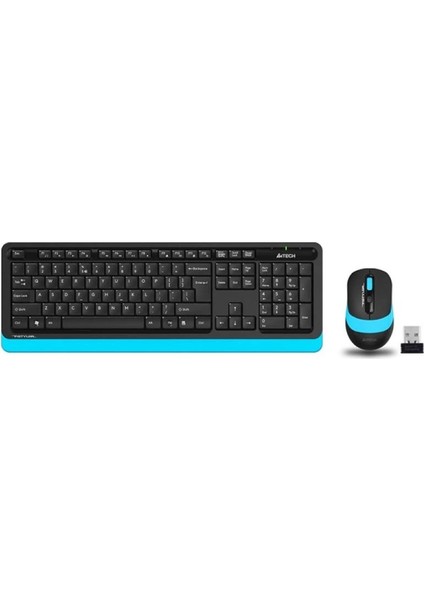 A4 Tech FG1010 Kablosuz Q Trk Optic Mouse Siyah/mavi Multimedya Klavye - Mouse Set
