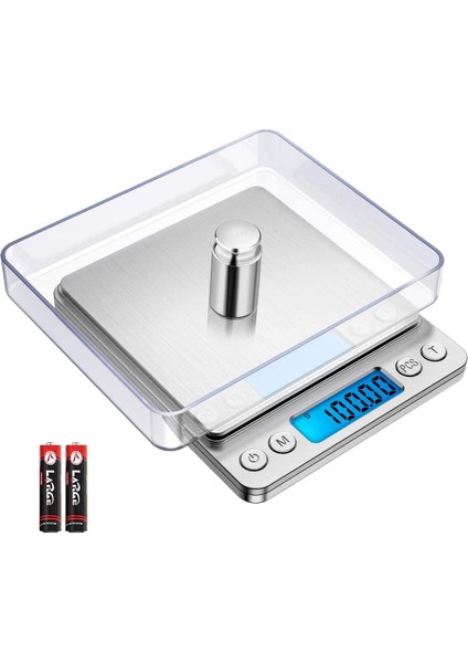 Dijital Ekran Kuyumcu Mutfak Eczane ve Epoksi Uygun Hassas Terazi 500 Gr. Kapasite /0.01 Gr. Hassasiyet Tartı Professional LCD Ekran