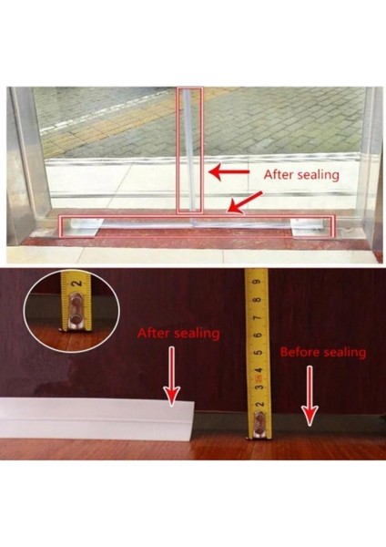 3 Metre Cam Balkon Pencere Kapı Altı Yapışkanlı Rüzgar Önleyici Rüzgar Kesici Şerit Bant Toz Lastiği