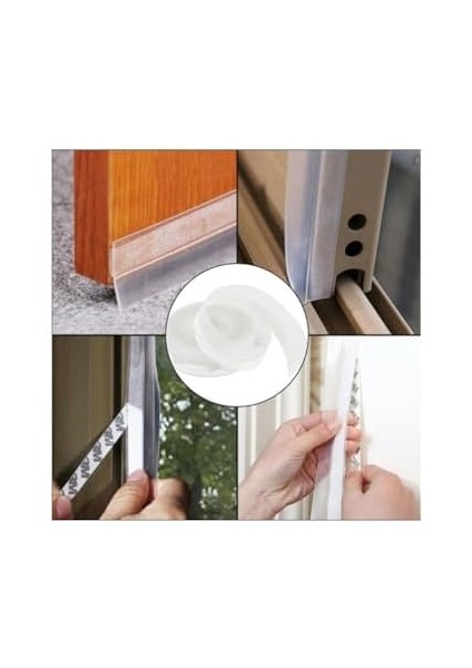 3 Metre Cam Balkon Pencere Kapı Altı Yapışkanlı Rüzgar Önleyici Rüzgar Kesici Şerit Bant Toz Lastiği