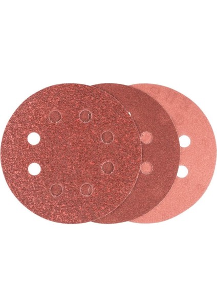 Professional Accessories Eksantirik Zımpara Kağıdı 6'lı Set, 125 mm 60/120/240 Kum 8 Delik