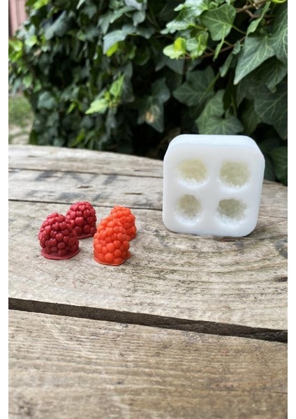 Concept Böğürtlen Dörtlü Mum Kalıbı (Silikon) (2 x 1,7 x 2 cm ) (Küçük Süsleme Kalıbı) 1 Adet