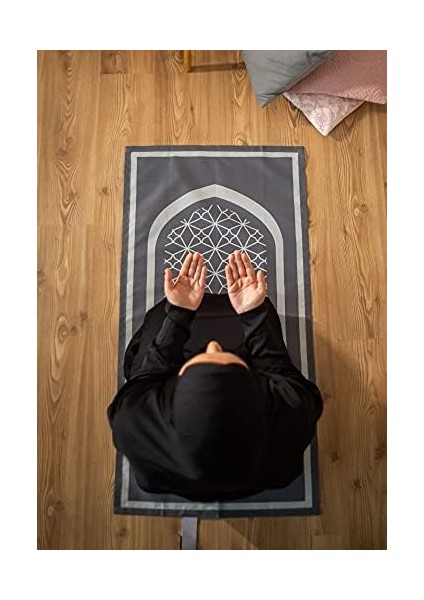 Taşınabilir Dua Matı, Seyahat Namaz Matı, Katlanabilir Dua Matı, Müslümanlar Için Mükemmel Bir Hediye (Kayrak Grisi)