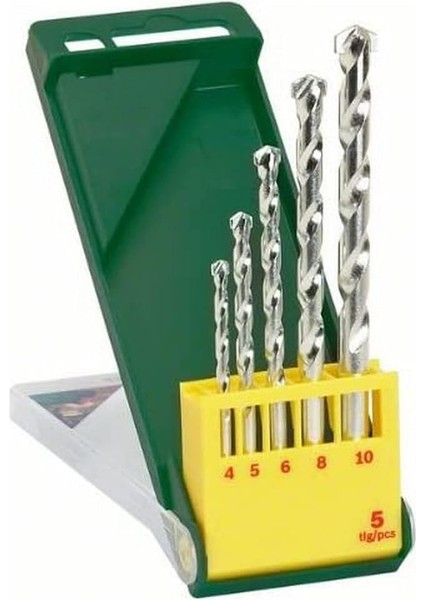 Professional 5 Parçalı Taş Matkap Ucu Seti (Darbeli Matkaplar Için Aksesuar), Yeşil, 5 Adet
