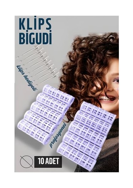 Klipsli Bigudi Klips Toka Seti 10 Adet