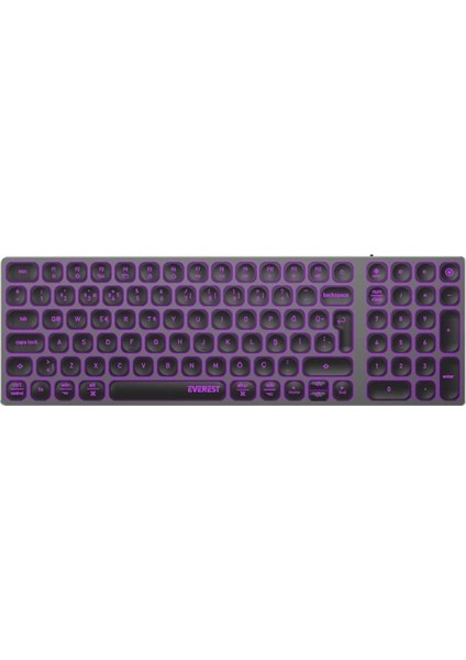 Everest KB-BT98 Beyaz/gri Bluetooth Ultra Ince+Şarjlı Q Mac/win/android/ıos Uyumlu Kablosuz Klavye