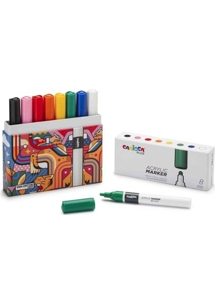 Plus Akrilik Marker 8'li (Sert Kutu)