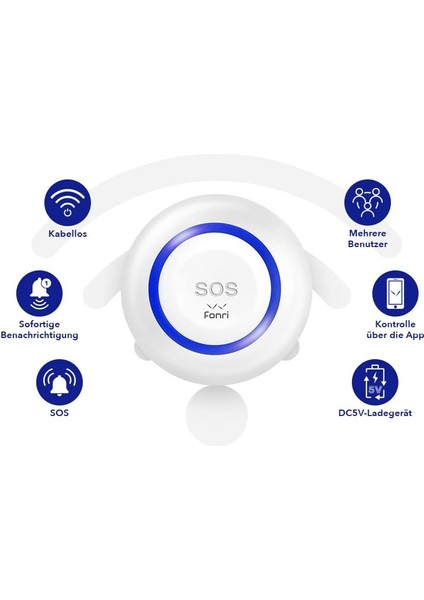 Akıllı Kablosuz Sos Butonu Google Asistan Destekli, Wifi, Çoklu Bildirim, Pil Seviyesi, 2 Yıl Garantili, Tuya Destekli