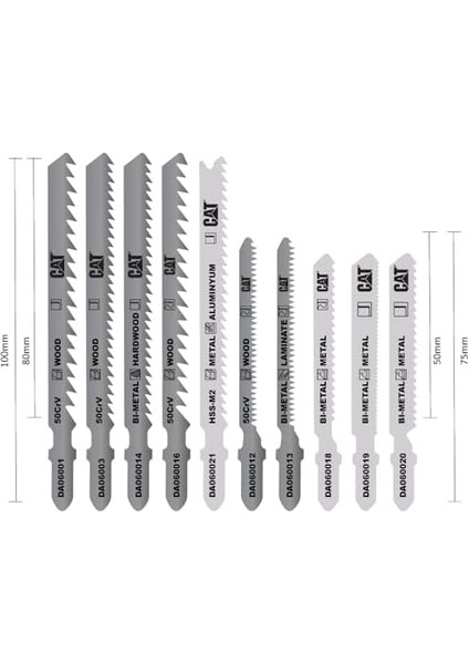 DA06903 Profesyonel Metal/ahşap Hassas/kaba Kesim Dekupaj Testere Ucu 10 Parça