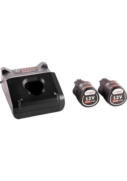 Professional 12 Volt Akü Şarj Cihazı Seti (2 x 2,0 Ah Li-Ion Akü + Gal 12V-40 Şarj Cihazı, Karton Kutuda)