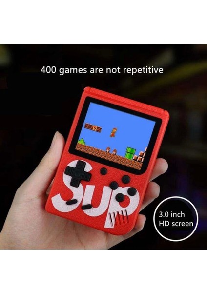 Çift Kol 400 Nostalji Oyunlu Mini Atari Kırmızı Oyun Konsolu