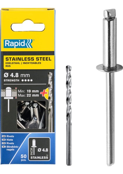 Perçin 4.8X25 mm Paslanmaz Matkap Ucu
