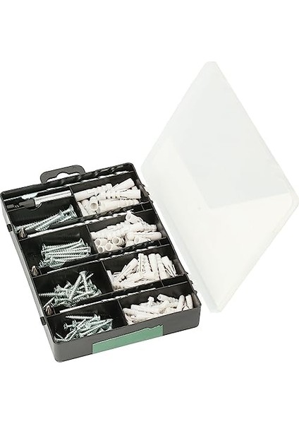Professional Accessories Diy 173 Parça Aksesuar & Sabitleme Seti, Matkap Ucu, Vidalama Ucu, Vida, Dübel, Üniversal Tutucu, Yeşil