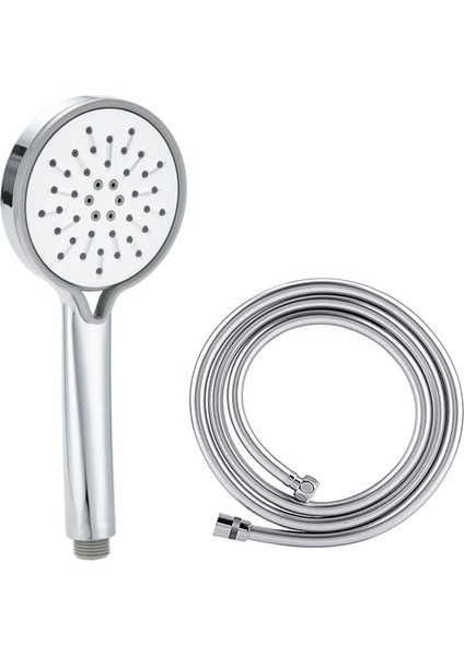 Stoneseries Lüks Duş Seti - 3 Farklı Püskürtmeli Full Krom Kaplama El Duşu + 150 cm Gümüş Pvc Duş Spirali - Paslanmaz, Kopmaz, Kırılmaz Çelik Bağlantılı Pvc Duş Hortumu (2'li Set)