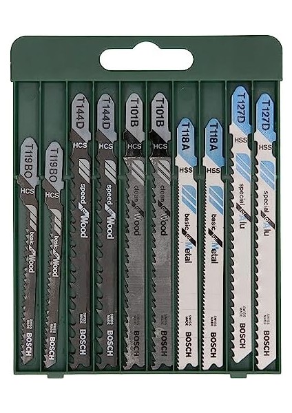 Professional Accessories Dekupaj Testere Seti, Yeşil, 10 Adet