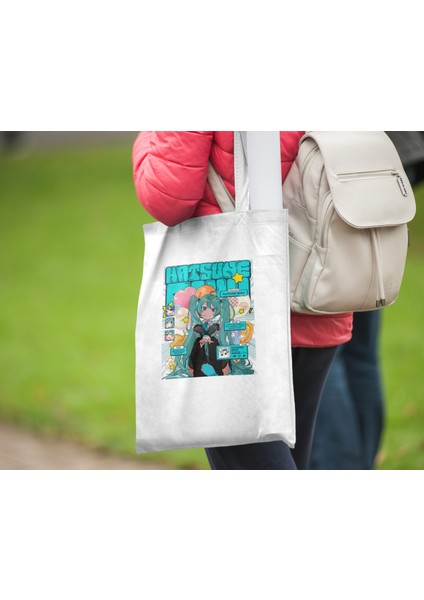 Hatsune Miku Bez Çanta 35X40CM - Anime Çanta - Tote Bag fiyatları