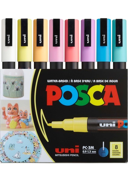 Poster Markörü Posca Set Pc-3m/8c Sc Soft Renk 8 Li