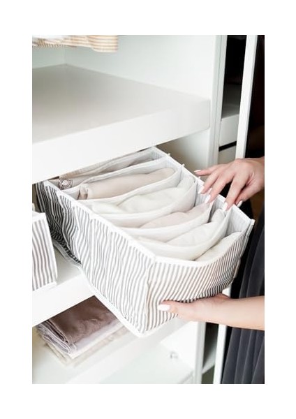 Kapısı Akordiyon Çekmece Içi Düzenleyici Organizer (3 Adet Gri, Large)
