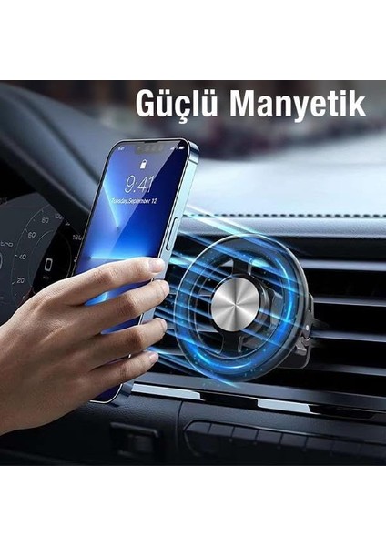 Super Mıknatıs Ultra Stabil Klipsli Havalandırma Araç Tutucu Araç Içi Telefon Tutucu