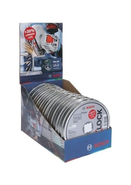 Professional 10 Adet Düz Kesme Diski Standart (Inox, X-Lock Için, Ø115 Mm, Delik Çapı: 22,23 Mm, Kalınlık:1 Mm)