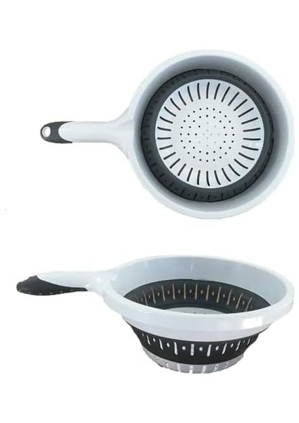 Katlanabilir Mutfak Süzgeci, Saplı, 30,5 x 14 Cm, Bulaşık Makinesinde Yıkanabilir