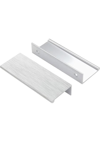 Spring Dolap Kulpları, 4'lü Paket, Parmak Kulpu, Parmak 96MM Arası, Mutfak Dolap Donanımı Alüminyum Alaşımlı Dolap Kenar Kulpu Parmak Kulpu, Gümüş