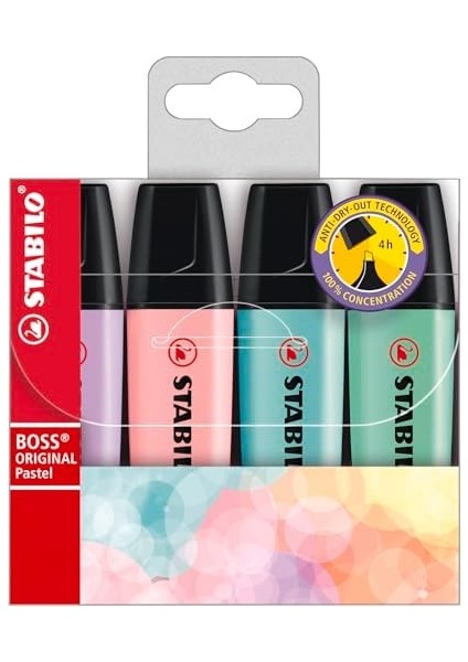 Pastel- Marker Işaretleme Kalemi, 2 mm ve 5 mm Uç, 4lü Paket (4 Adet x 1 Paket)