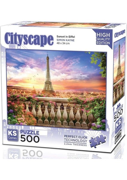 20066 Sunset In Eiffel 500 Parça Puzzle