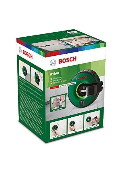 Home & Garden Atino Çizgi Lazeri (2,2 M Çalışma Alanı, +- 0,3° Hassasiyet, 1 x Aa Pil, 1 x Jel Pedi, Jel Pedi Koruma Kapağı, 2 x Iğneli Iğne Pedi, Karton Kutu)