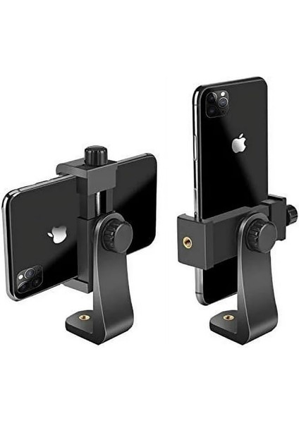 Telefon Tripod Tutucu Başlık Tüm Tripodlara Uyumlu Vida Girişli Sıkı Kavrayan Telefon Tutamacı P231 (P231 Telefon Tutucu)