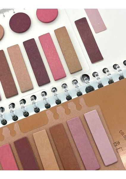 Gemi Dükkan 10 Renkli 7 Şerit, 4 Daire Şekilli ve Cetvelli Index Pembe/indeks/ındex Sticker
