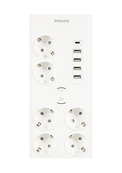SPN7060WA Akım Korumalı Priz 6'lı 900J 2m 4 USB 20W 1 Type-C 15W, Standart