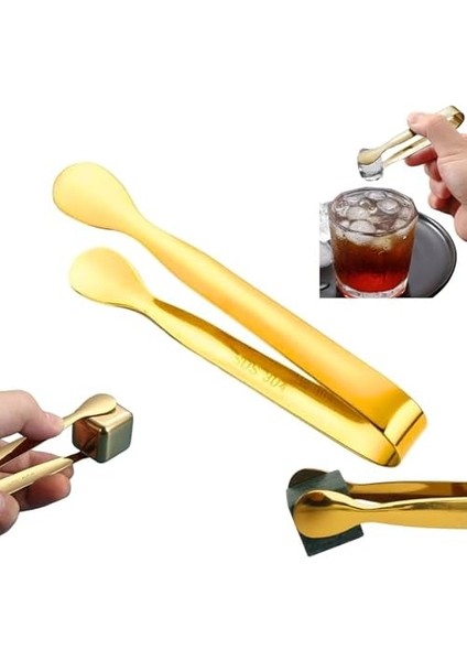 304 Çelik Mini Gold 11 cm Buz ve Şeker Maşası