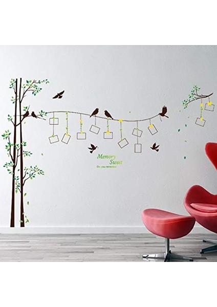 Kids Fotoğraf Resim Çerçeveli Ağaç Ev Dekorasyonu Duvar Dekoru Sticker