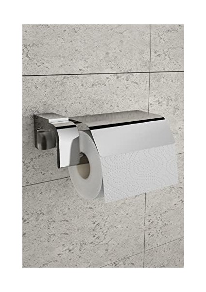 Banyo F1 Model Paslanmaz Krom Kapaklı Tuvalet Kağıdı Askısı, Tuvalet Kağıdı Tutacağı, Tuvalet Kağıtlığı