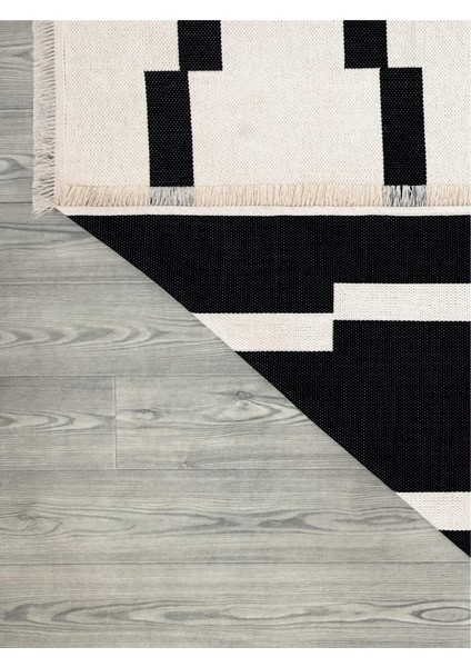 Home Çift Taraflı Makinada Yıkanabilir Modern Desenli Dokuma Kilim Karessa 3 (80X250)