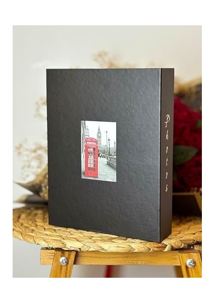 10 x 15 cm 200'LÜK Telefon Kulübesi Desenli Fotoğraf Albümü