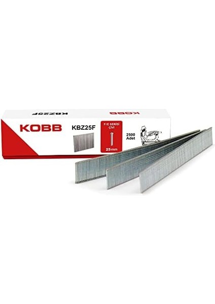 KBZ25F 25MM 2500 Adet F/e/j/8 Serisi Ağır Hizmet Tipi Kesik Başlı Çivi, Gri
