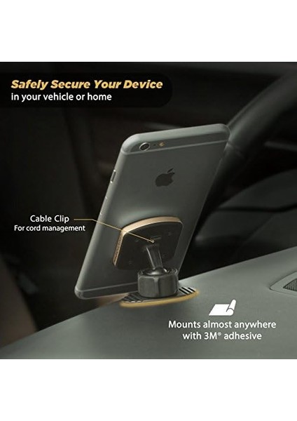 MPD2PK-UB Magicmount Pro Manyetik Araç Için Telefontutucu - 360 Derece Ayarlanabilir Kafa, Tüm Cihazlarla Evrensel - Gösterge Paneli Montajı - 2'li Paket