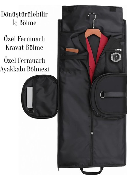 Deri Takım Elbise Taşıma Çantası Ayakkabı Bölmeli Çok Amaçlı Omuz Askılı fırsatları