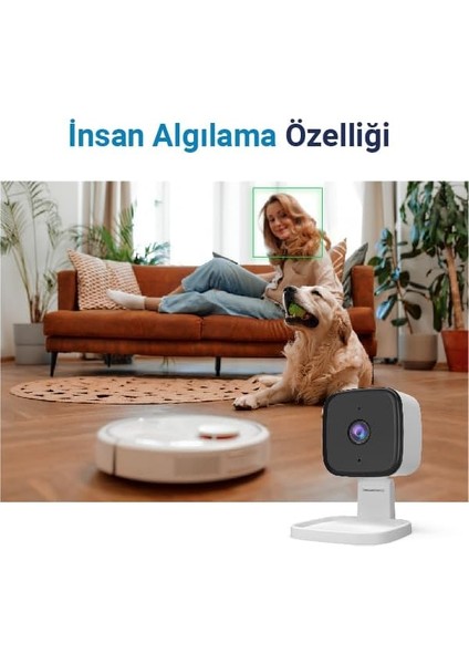 Fold Katlanabilir Wi-Fi Akıllı Kamera, Insan Algılama, Çift Yönlü Sesli Görüşme, Hareket Algılama, Siren Özelliği, Uzaktan Kontrol