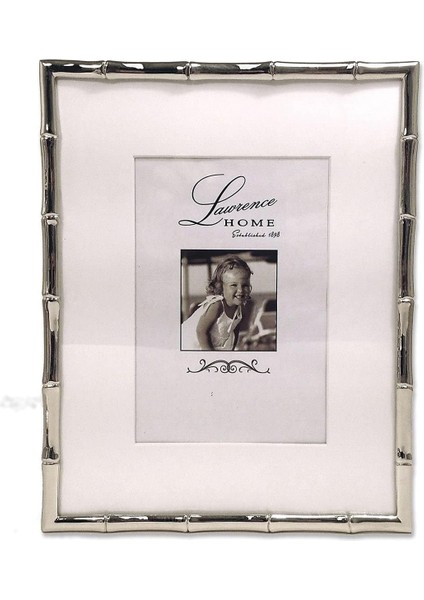 Frames Bambu Tasarım Metal Çerçeve, 8X10, Mat 5x7, Gümüş