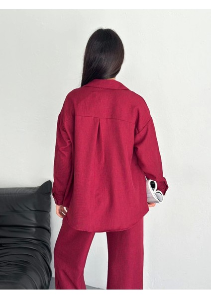Grip&hug Gömlek Pantolon Ikili Takım - Bordo