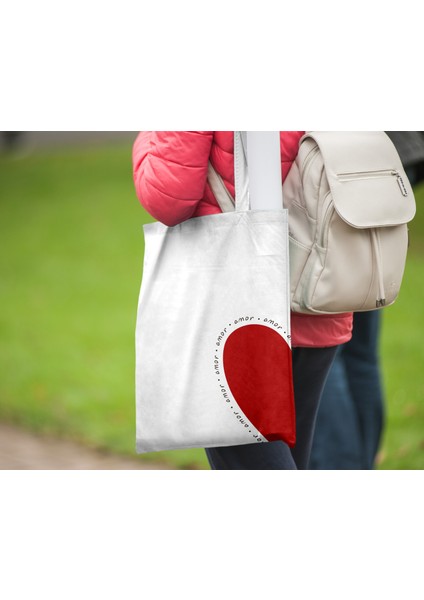Amor Bez Çanta 35X40CM - Tote Bag- Kalpli Çanta fiyatları