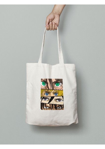 Attack On Titan Bez Çanta 35X40CM - Anime Çanta - Tote Bag- Sevimli Çanta